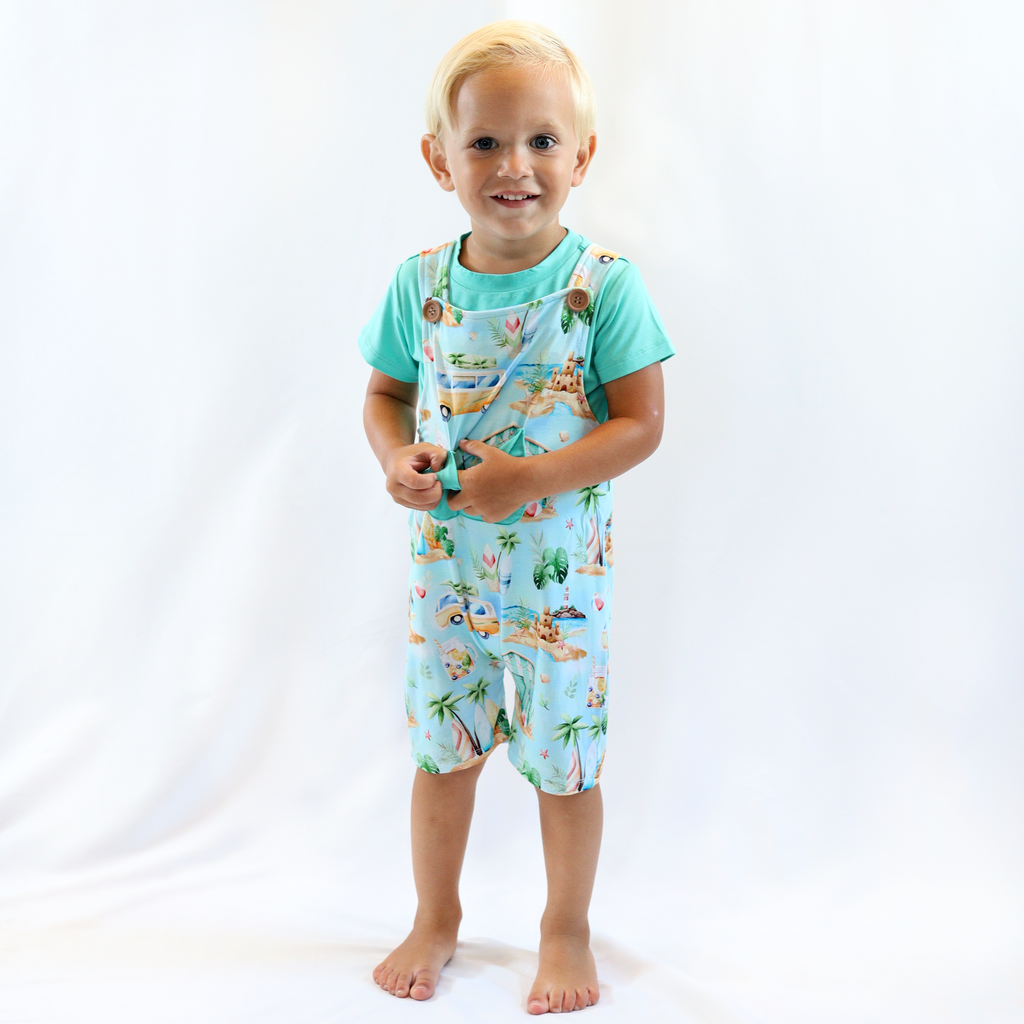 Bamboo Overall Set - Surf