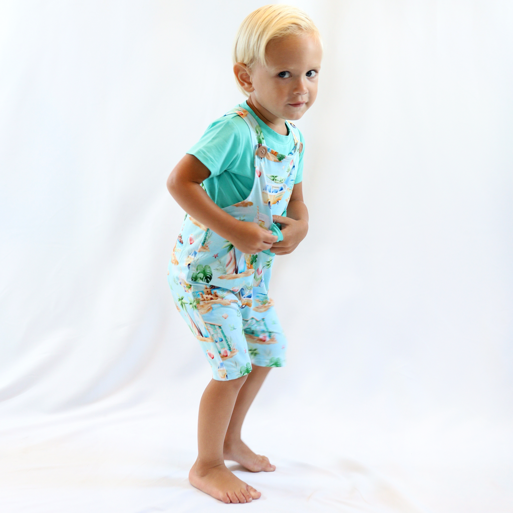 Bamboo Overall Set - Surf