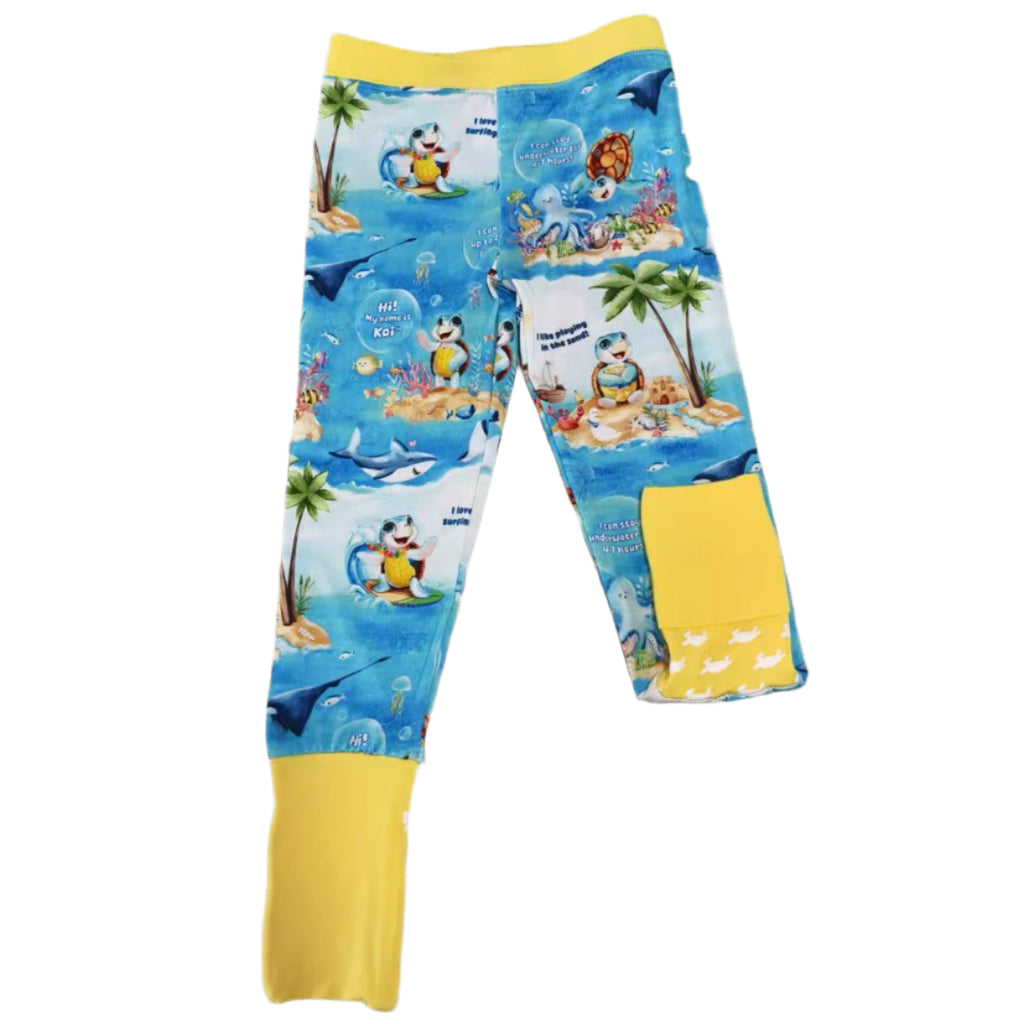 Children's bamboo pajama pants with Meet Kai print from Kai Blue