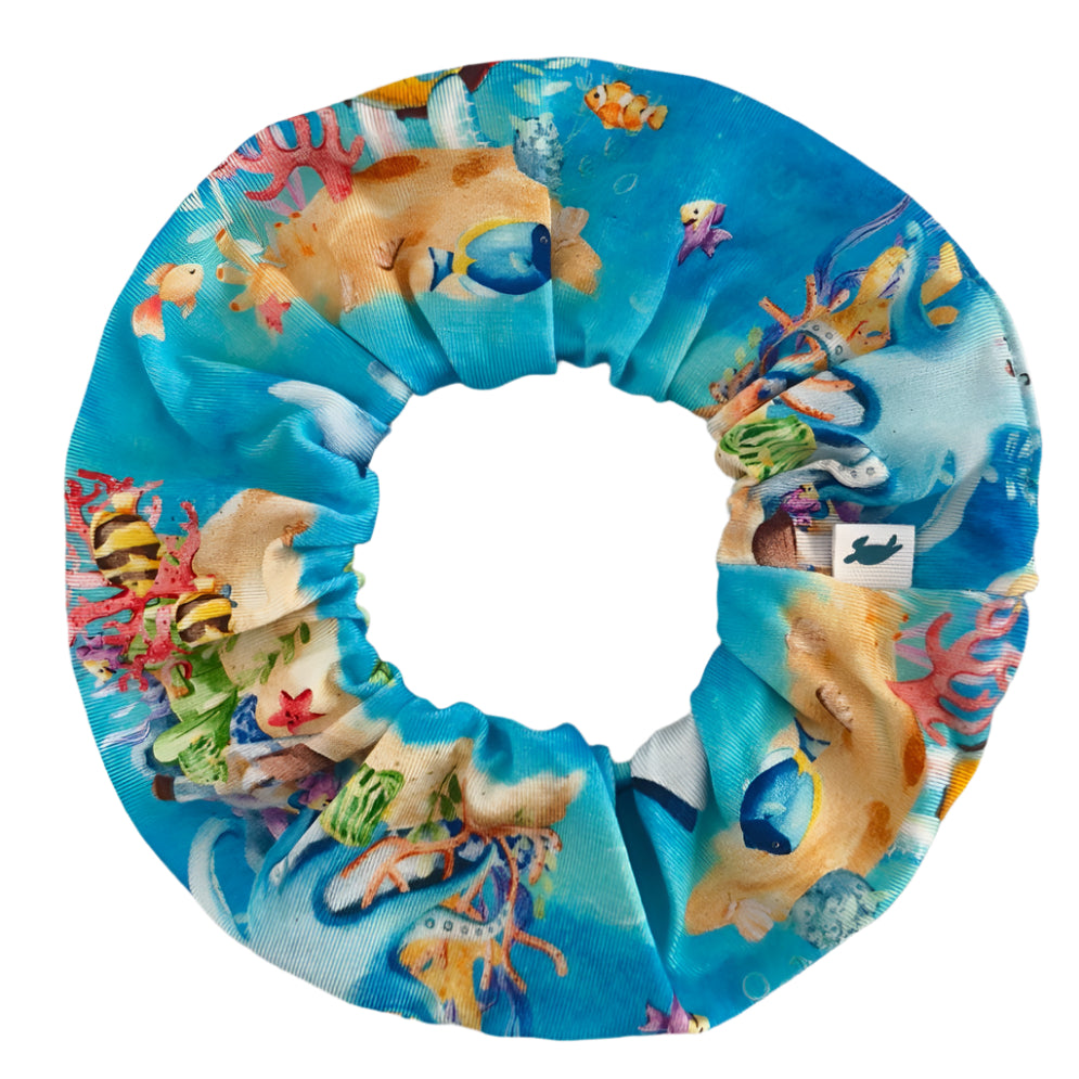 Bamboo Hair Scrunchie with Kai The Sea Turtle