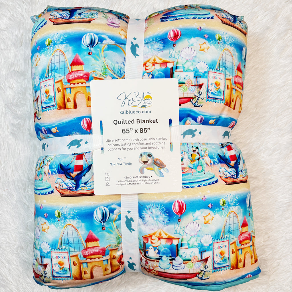 Quilted Blanket Underwater Carniva Back