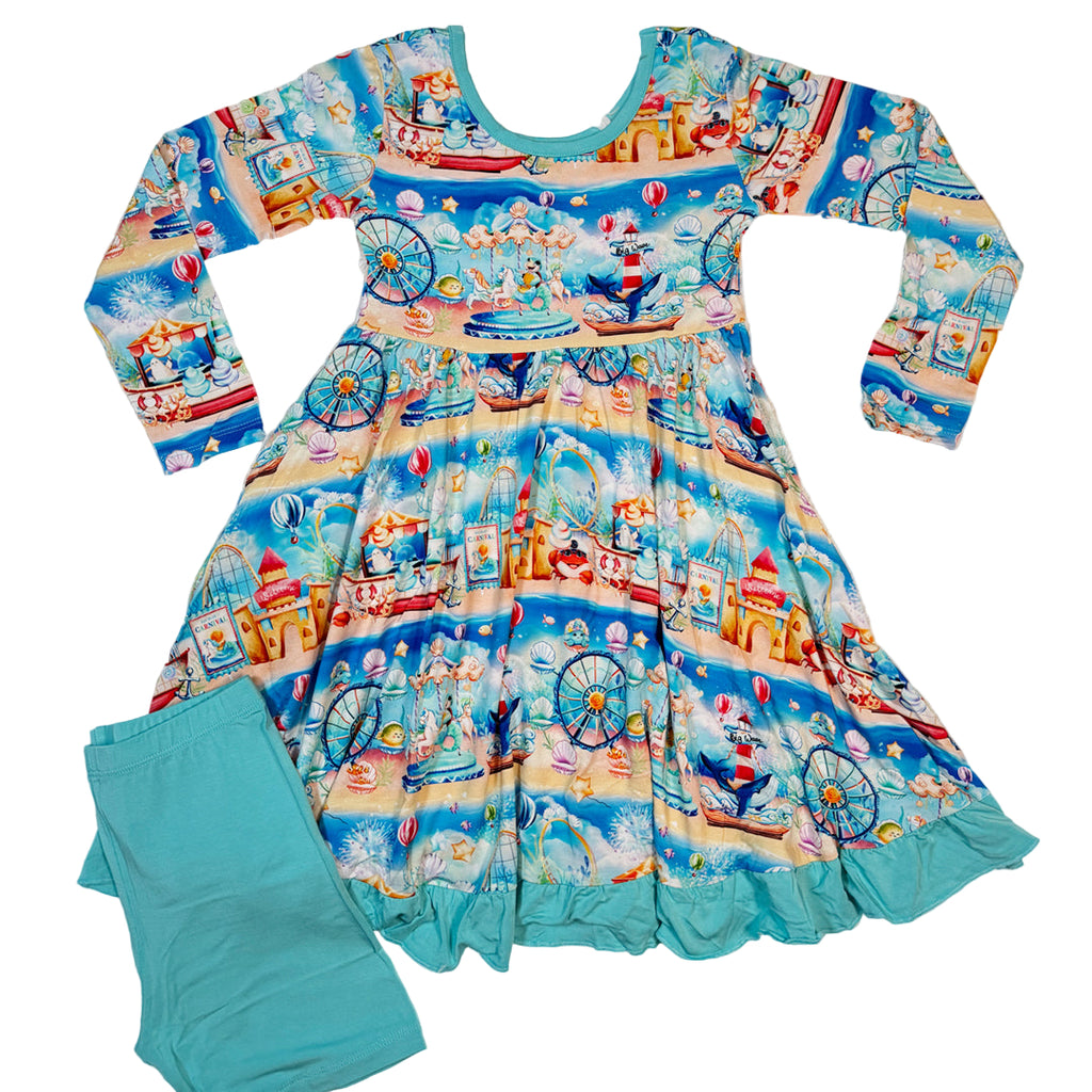 Twirl Dress With Joggers Flat Lay Underwater Carnival